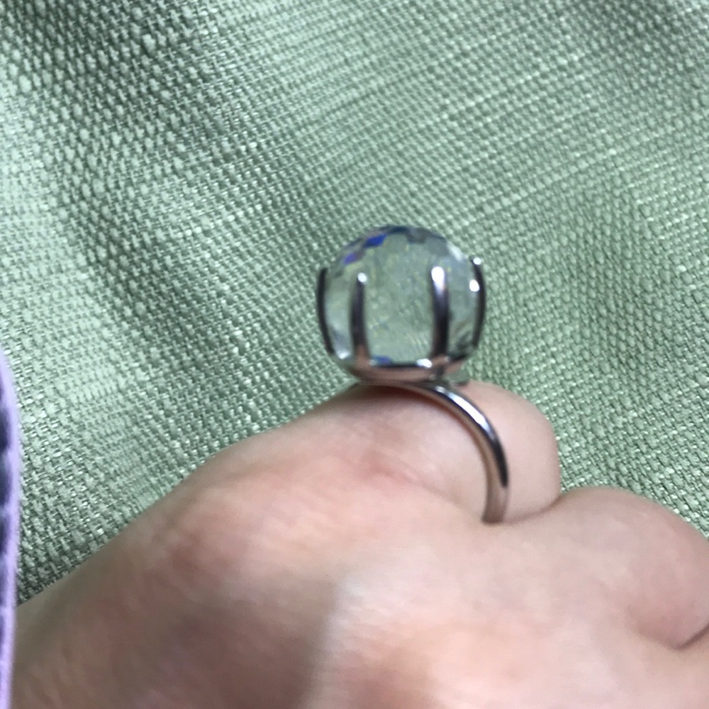 Adjustable Clear Blue Color Changing Ring Silver - image 2